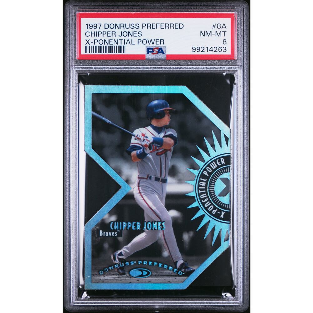 1997 Donruss Preferred X-Ponential Power #8a Chipper Jones /3000 PSA 8 Braves